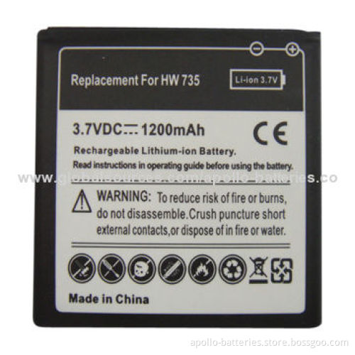 OEM replacement high quality mobile phone battery for HUAWEI M735/U8350, 1,200mAh